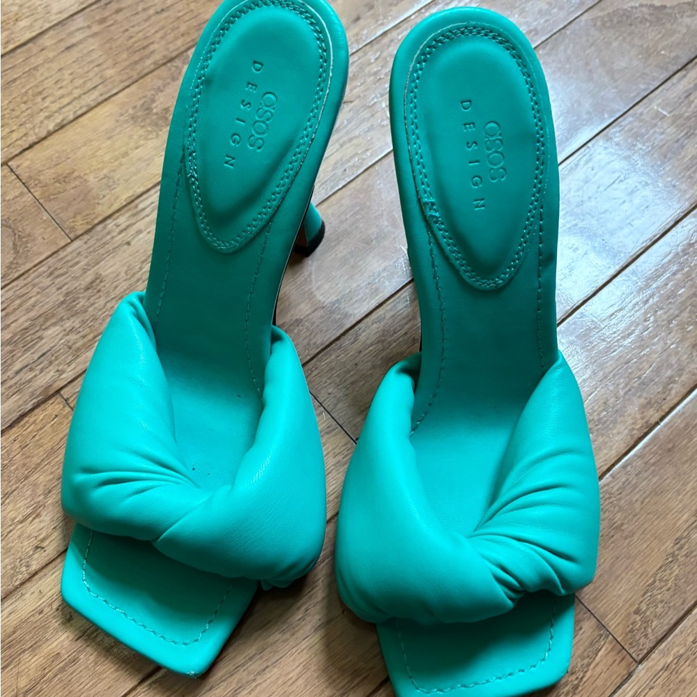 ASOS Turquoise Heels with Puffy Design